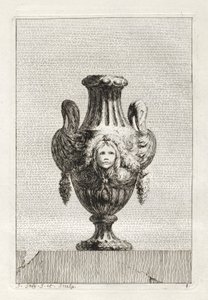 Suite med vaser: Plate 8, 1746. av Jacques Francois Joseph Saly