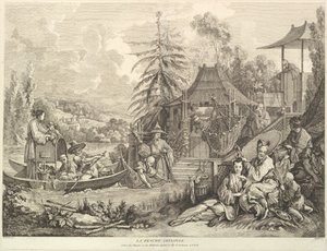 La pesche chinoise Chinese Fishing, fra Chinoiseries, etter 1743. av Jacques Gabriel Huquier