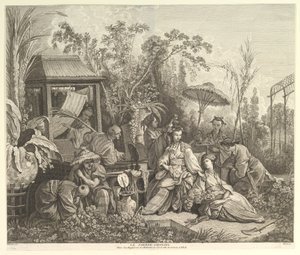 The Chinese Garden, fra Chinoiseries, etter 1743. av Jacques Gabriel Huquier