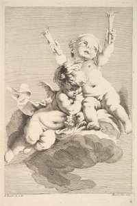 Two Cupids, One Holding Torches, midten til slutten av 1700-tallet.