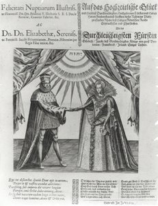 En bredside om bryllupet til Frederick V, kurfyrst Palatine og prinsesse Elizabeth av England, 1613 av Jacques Granthomme