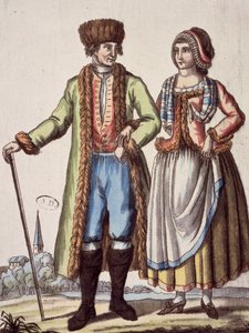 Par fra Praha, gravering av Jacques Grasset de Saint - Sauveur (1757 - 1810) av Jacques Grasset de Saint Sauveur