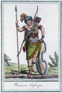 African Amazon - i "" Encyclopedia of Travels"" av Grasset St Sauveur, red. 1796 av Jacques Grasset de Saint-Sauveur