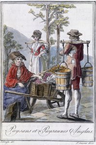 English Peasants and Peasants - i "" Encyclopedia of Travels"" av Grasset St Sauveur, red. 1796