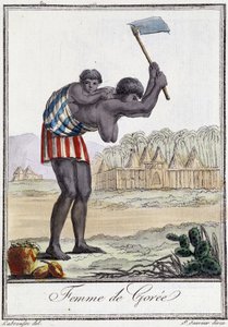 Femme of Gorèe (Senegal) - i "" Encyclopedia of Travels"" av Grasset St Sauveur, red. 1796