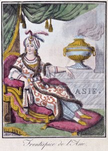 Frontispice of Asia - i "" Encyclopedia of Travels"" av Grasset St Sauveur, red. 1796 av Jacques Grasset de Saint-Sauveur
