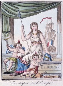 Frontispice of Europe - i "" Encyclopedia of Travels"" av Grasset St Sauveur, red. 1796 av Jacques Grasset de Saint-Sauveur