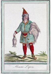 Lapp man - i "" Encyclopedia of travels"" av Grasset Saint Sauveur, red. Paris 1796 av Jacques Grasset de Saint-Sauveur