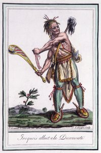 Iroquois "" går til oppdagelsen"" - i "" Encyclopedia of travels"" av Grasset St Sauveur, Paris av Jacques Grasset de Saint-Sauveur