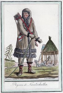 Peasant du Kamchatka - i "" Encyclopedia of travels"" av Grasset St Sauveur, Paris av Jacques Grasset de Saint-Sauveur