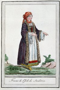 Kvinne på øya Santorini av Jacques Grasset de Saint-Sauveur
