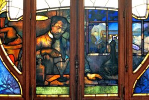 Nancy (avdeling 54), jugendstil, handels- og industrikammer, glassmalerier av Jacques Gruber (1870-1936)