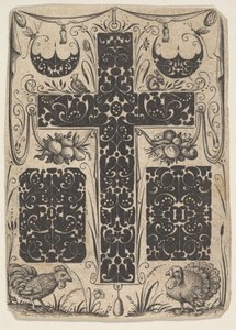 Latinsk kors med fugler og mindre motiver, ca. 1614-19.