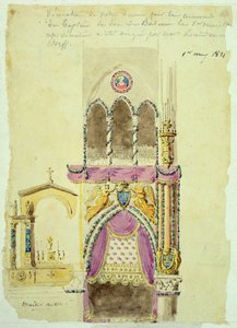 Prosjekt for utsmykningen av Notre Dame for dåpen til Duc de Bordeaux