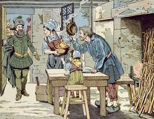 Henri IV, de fattiges konge som vil at alle hans undersåtter skal ha en kylling til søndagsmiddag, ca. 1900 av Jacques Marie Gaston Onfray de Breville (Job)