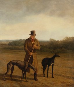 Portrett av Lord Rivers med to Greyhounds, ca. 1825 av Jacques Laurent Agasse