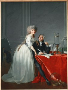 Antoine Laurent Lavoisier og kone, fransk kjemiker henrettet under den franske revolusjonen (olje på lerret) av Jacques Louis David