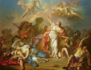 Apollo og Diana angriper barna til Niobe av Jacques Louis David