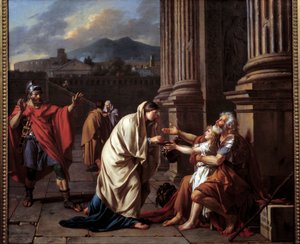 Belisaire (500-565) ber om alumone. (Belisarios - Flavius Belisarius) Maleri av Jacques Louis David (1748-1825) av Jacques Louis David