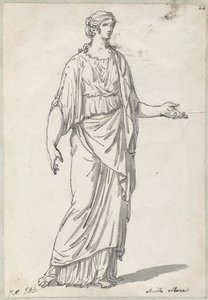 Klassisk skulptur av en kvinne med en utstrakt arm av Jacques Louis David