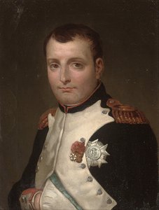 Detalj av Napoleon i hans studie i Tuileries-palasset av Jacques Louis David