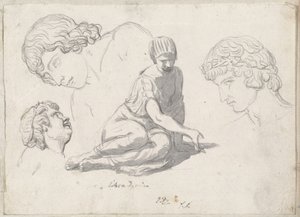Terningkaster og andre studier etter eldgamle skulpturer av Jacques Louis David
