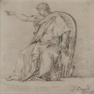 Drapert figur, sent på 1700-tallet (blyant på papir) av Jacques Louis David