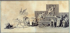Le triumphe du peuple francais Tegning a la mine de ledet av Jacques Louis David (1748-1825) 1793 Paris, Musee Carnavalet av Jacques Louis David