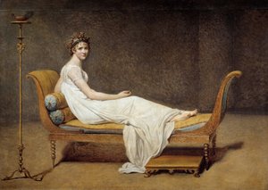 Portrett av Madame Recamier (1777 - 1849), Jeanne Francoise kalt Juliette - Maleri av Jacques Louis David (1748-1825) av Jacques Louis David