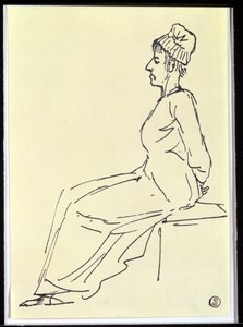 Dronning Marie Antoinette (1755-93) på vei til hennes henrettelse, 1793 av Jacques Louis David