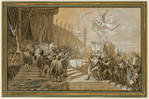 Hærens preken holdt til keiseren etter utdelingen av... av Jacques Louis David