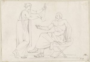 Sokrates og Diotime av Jacques Louis David