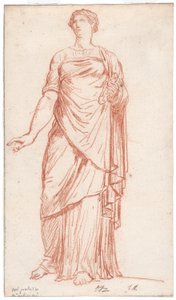 Statue av Flora sett fra fronten, i Palazzo Giustiniani, Roma av Jacques Louis David