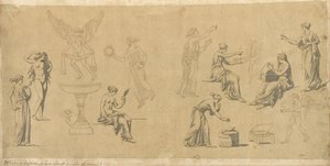 Studier av klassiske kvinner, med Eros av Jacques Louis David