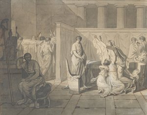 Studie for The Lictors Bringing Brutus the Bodies of his Sons, 1787. av Jacques Louis David