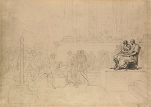 Studie for henrettelse av sønnene til Brutus av Jacques Louis David