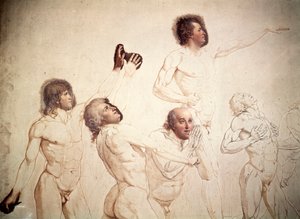 The Oath of the Tennis Court uferdig, detalj, 1791-1792 av Jacques Louis David