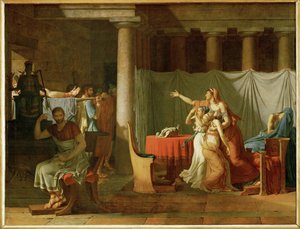 Liktorene bringer Brutus likene til hans døde sønner … av Jacques Louis David