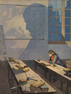 Den unge Napoleon Bonaparte studerer
