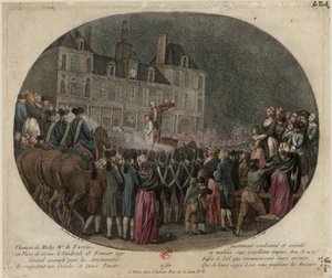 Henrettelsen av Thomas de Mahy, markis av Favras 1744-1790, 18. februar 1790, av Jacques Philippe Caresme