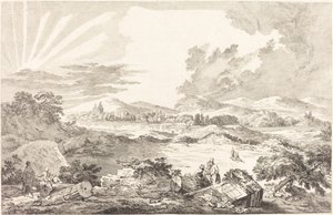 Dromos, Athen av Jacques Philippe LeBas after Julien David Le Roy