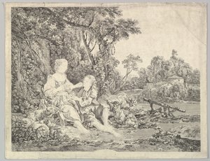 Pensant-ils au Raisin Tenker de på druen, 1700-tallet. av Jacques Philippe Le Bas