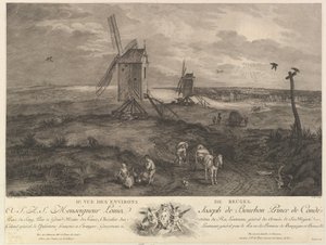 Andre utsikt over omgivelsene til Brugge IIe. Vue des environs de Bruges. av Jacques Philippe Le Bas