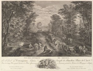 Utsikt over omgivelsene til Brugge Vue des environs de Bruges. av Jacques Philippe Le Bas
