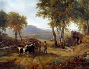 Loggerne i Detaljskogen. Maleri av Raymond Brascassat (1804-1867) 1832 Nantes, Musee des Beaux Arts