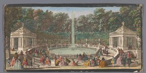 Utsikt over Bosquet des Dômes i Versailles hage Les Domes (tittel på objekt) av Jacques Rigaud (possibly)