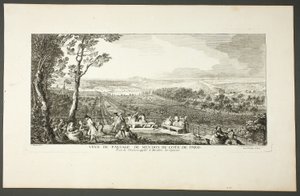 Landskapsutsikt over Meudon mot Paris av Jacques Rigaud