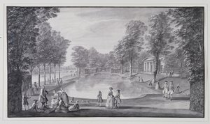 Riverside bassenget, Lord Burlington's Chiswick Villa (penn og blekk med vask på papir)
