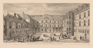 Utsikt over gårdsplassen til Château de Blois av Jacques Rigaud