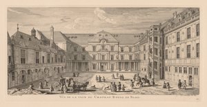 Utsikt over gårdsplassen til Château de Blois. av Jacques Rigaud